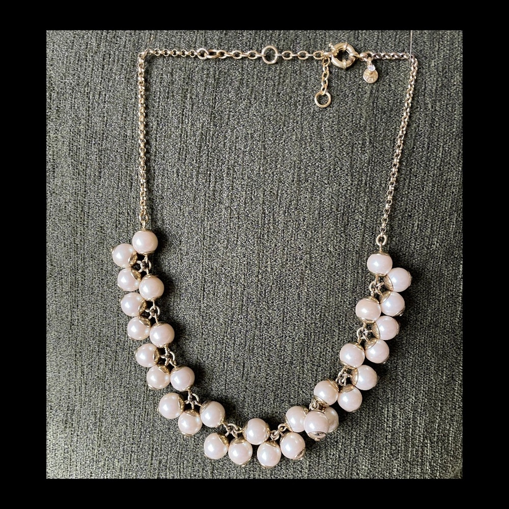 Vintage stamped Pearl Bauble Statement necklace
